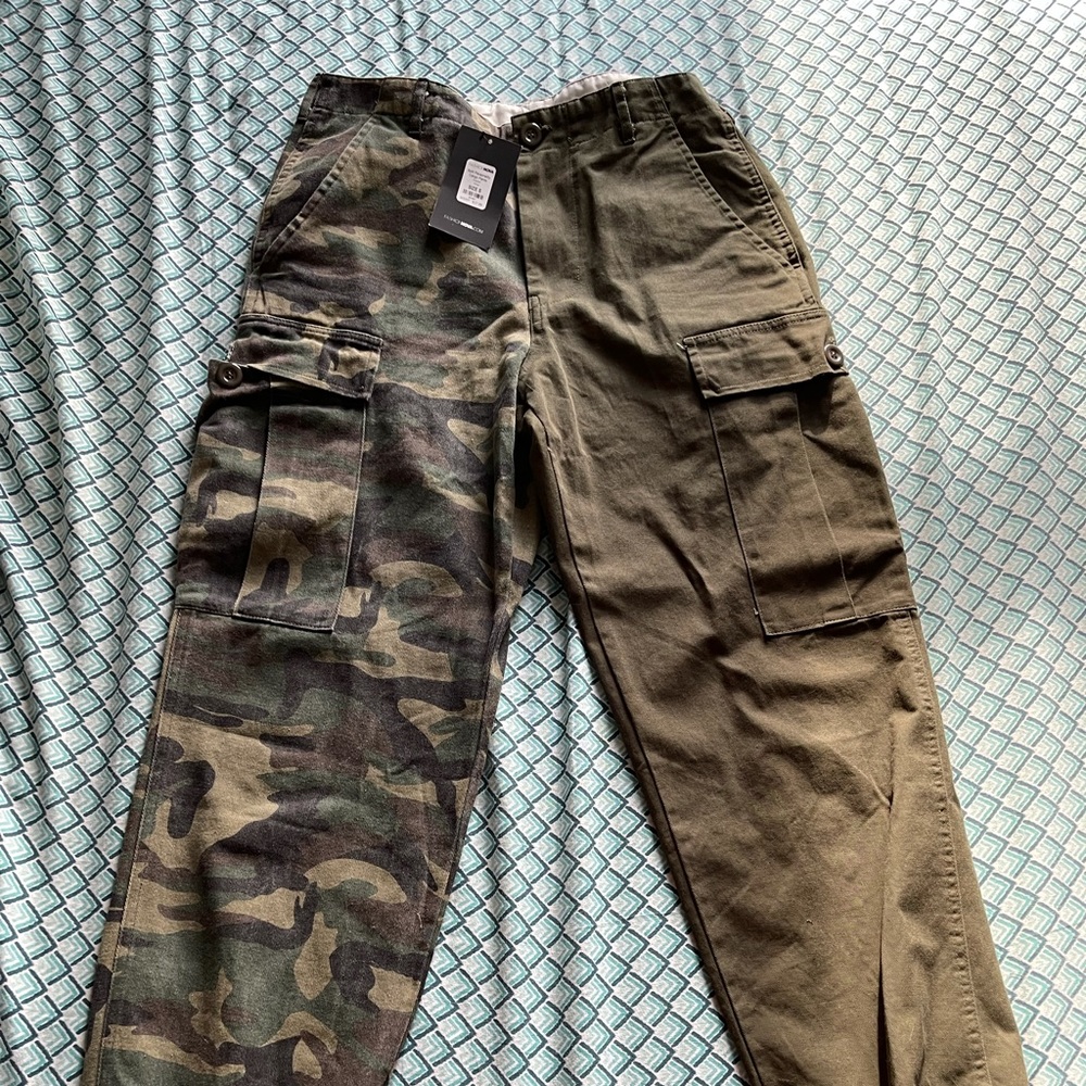 Camo Two Toned Cargo Pants NEW by Fashion Nova